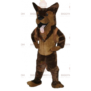 Traje de mascote de cão marrom pastor alemão BIGGYMONKEY™ –