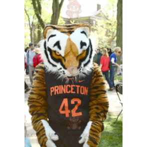 Very Realistic Brown Black & White Tiger BIGGYMONKEY™ Mascot