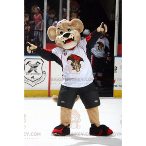 Bruine beer BIGGYMONKEY™ mascottekostuum in sportkleding -