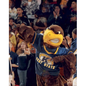 Fierce Looking Brown and Yellow Eagle BIGGYMONKEY™ Mascot