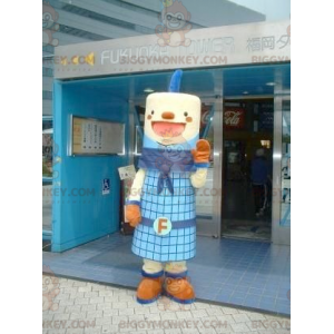BIGGYMONKEY™ Smiling Blue Cylinder Man Mascot Costume -