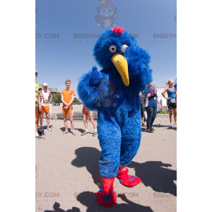 Kostým vtipného modrého ptáka BIGGYMONKEY™ s dlouhým žlutým
