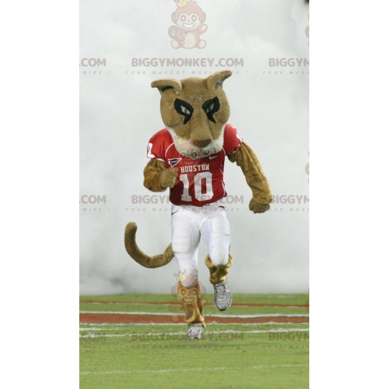 Costume de mascotte BIGGYMONKEY™ de tigre marron et blanc en Costume de mascotte BIGGYMONKEY™ de tigre marron et blanc en