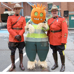 Pumpkin Head Scarecrow BIGGYMONKEY™ Mascot Costume –