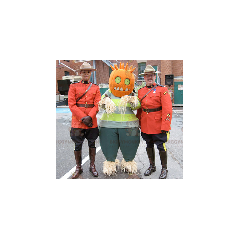 Pumpkin Head Scarecrow BIGGYMONKEY™ Mascot Costume -