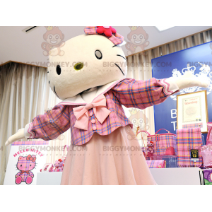 Costume de mascotte BIGGYMONKEY™ du chat Hello Kitty habillé en