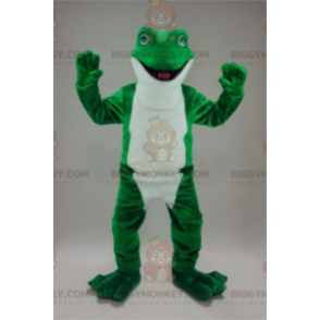 Realistic Green and White Frog BIGGYMONKEY™ Mascot Costume –