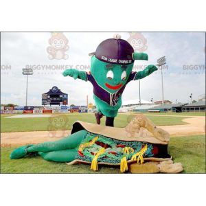 2 BIGGYMONKEY™s mascot a giant green man and a taco sandwich -