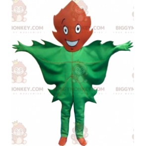Obří kostým maskota BIGGYMONKEY™ se zeleným a hnědým listem –