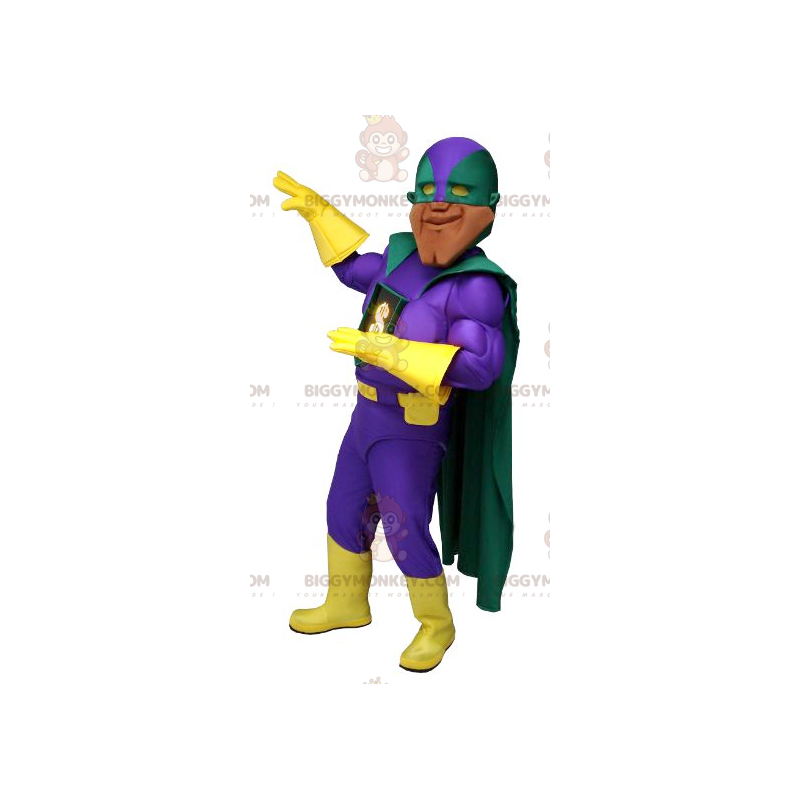 Disfraz de mascota BIGGYMONKEY™ de superhéroe muy musculoso con Disfraz de mascota BIGGYMONKEY™ de superhéroe muy musculoso con