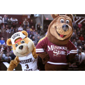 2 La mascota del oso pardo de BIGGYMONKEY™ con ropa deportiva -