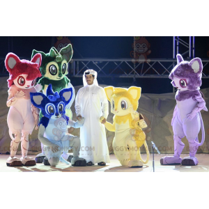 5 mascottes BIGGYMONKEY™ d'animaux fantastiques rouge vert bleu