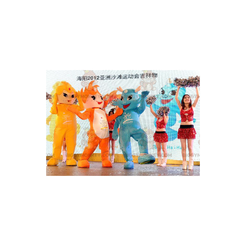 3 figuras de palos muy coloridas de BIGGYMONKEY™, naranja 3 figuras de palos muy coloridas de BIGGYMONKEY™, naranja