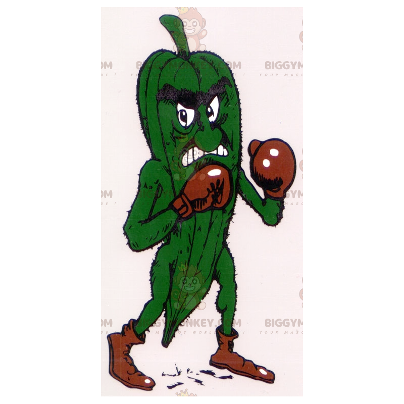 Στολή μασκότ BIGGYMONKEY™ Fierce Green Pickle με γάντια του μποξ - Μασκότ λαχανικών - BIGGYMONKEY_02261 - BiggyMonkey.com