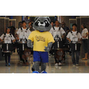 Driekleurige wasbeerbeer BIGGYMONKEY™ mascottekostuum -