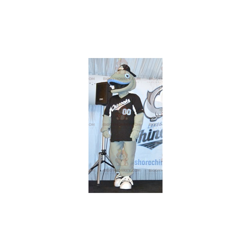Sehr lächelnder grauer und blauer Fisch BIGGYMONKEY™ Sehr lächelnder grauer und blauer Fisch BIGGYMONKEY™