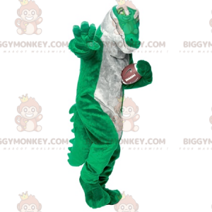 Very Realistic Green and Gray Crocodile BIGGYMONKEY™ Mascot