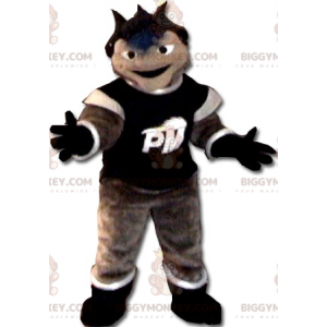 Brun hvid og sort snemand BIGGYMONKEY™ maskotkostume -