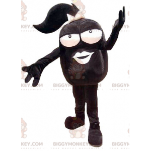 BIGGYMONKEY™ Big Head Woman Mascot Costume in Black Color -