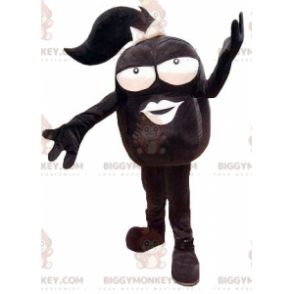 Γυναικεία μασκότ στολή BIGGYMONKEY™ Big Head σε μαύρο χρώμα -