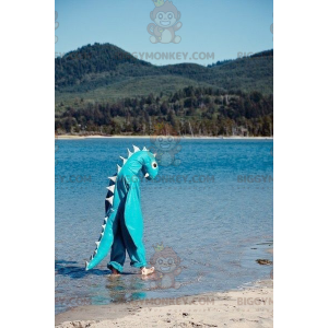 Loch Ness Monster Blauer Drache BIGGYMONKEY™ Maskottchen Kostüm