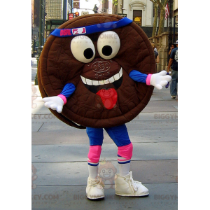 Costume de mascotte BIGGYMONKEY™ de gâteau au chocolat rond