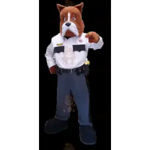 BIGGYMONKEY™ Maskottchenkostüm mit braunem und weißem Hund in
