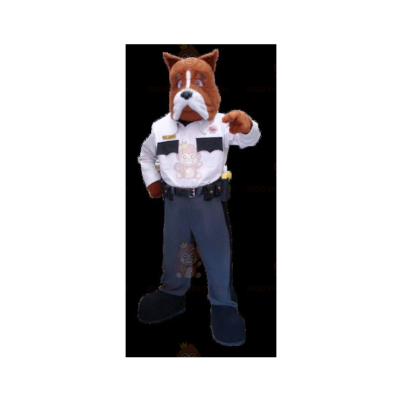 BIGGYMONKEY™ Costume da mascotte di cane marrone e bianco in BIGGYMONKEY™ Costume da mascotte di cane marrone e bianco in