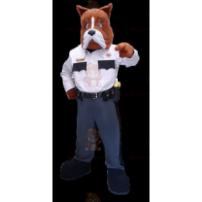 Στολή μασκότ BIGGYMONKEY™ με καφέ και λευκό σκυλί με στολή