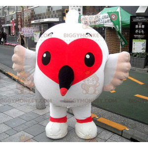 Traje de mascote BIGGYMONKEY™ Grande pássaro branco com lindo