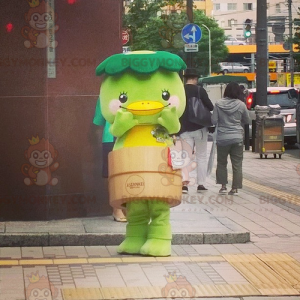 Flowerpot Duck Green Bird BIGGYMONKEY™ Mascot Costume -