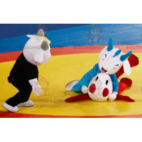3 BIGGYMONKEY™s Horned Beast Ziegen-Maskottchen -