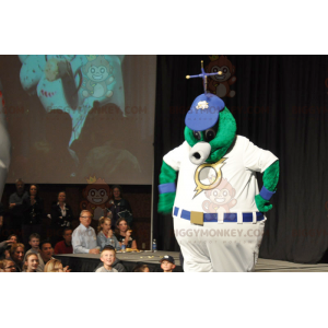 Fat Green Alien BIGGYMONKEY™ Mascot Costume in White Outfit -