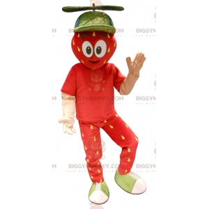 Costume da mascotte gigante rosso fragola e giallo BIGGYMONKEY™