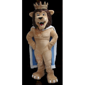 Kostým maskota Lvího krále BIGGYMONKEY™ s pláštěnkou a korunou