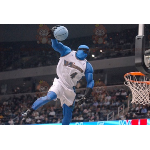 BIGGYMONKEY™ Mascot Costume Blue Man In Basketball Outfit -