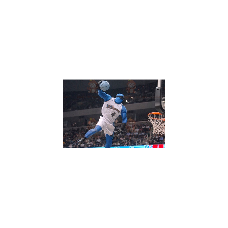 Costume de mascotte BIGGYMONKEY™ d'homme bleu en tenue de Costume de mascotte BIGGYMONKEY™ d'homme bleu en tenue de