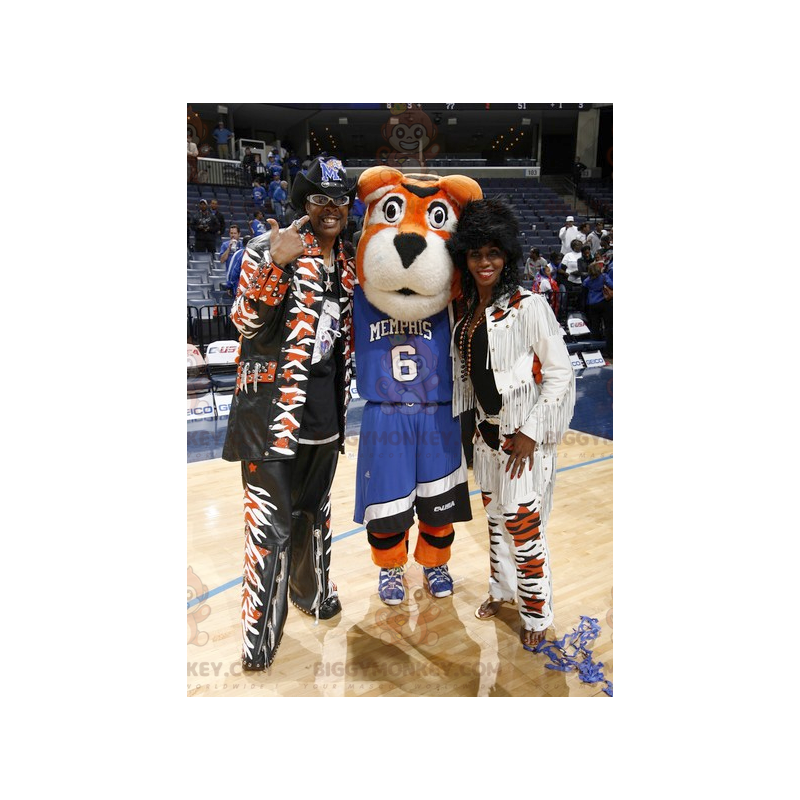 BIGGYMONKEY™ Costume da mascotte Tigre sportiva arancione BIGGYMONKEY™ Costume da mascotte Tigre sportiva arancione