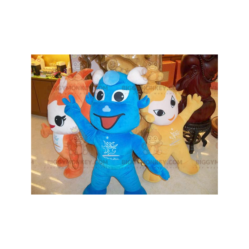 3 maskot BIGGYMONKEY™s av färgglada och leende karaktärer - 3 maskot BIGGYMONKEY™s av färgglada och leende karaktärer -