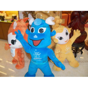 3 mascot BIGGYMONKEY™s of colorful and smiling characters -