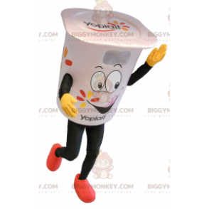 Obří bílý hrnec na jogurt BIGGYMONKEY™ kostým maskota –