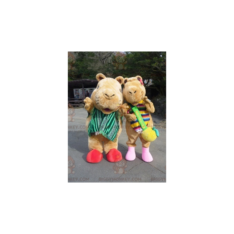 2 BIGGYMONKEY™s brune Marmot marsvinmaskot - Grisemaskotter - BIGGYMONKEY_02356 - BiggyMonkey.com
