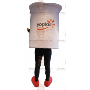 Gigantische witte yoghurtpot BIGGYMONKEY™ mascottekostuum -