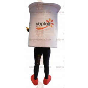 Obří bílý hrnec na jogurt BIGGYMONKEY™ kostým maskota –