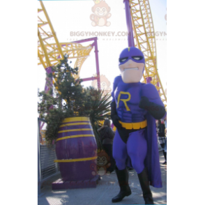 Fato de mascote de super-herói BIGGYMONKEY™ macacão azul e