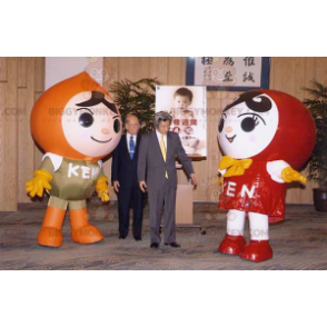 2 BIGGYMONKEY™s mascot girl and boy Russian dolls –