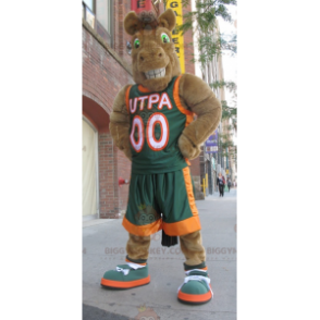 BIGGYMONKEY™ bruin kameelpaard mascottekostuum in sportkleding