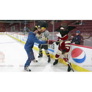 BIGGYMONKEY™ Blond Boy and Black Orc Mascot Costume in Hockey