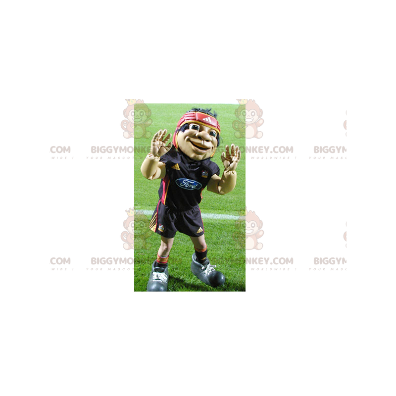 Fato de mascote BIGGYMONKEY™ para homem de rugby esportista – Fato de mascote BIGGYMONKEY™ para homem de rugby esportista –