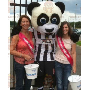 Costume de mascotte BIGGYMONKEY™ de panda noir et blanc en